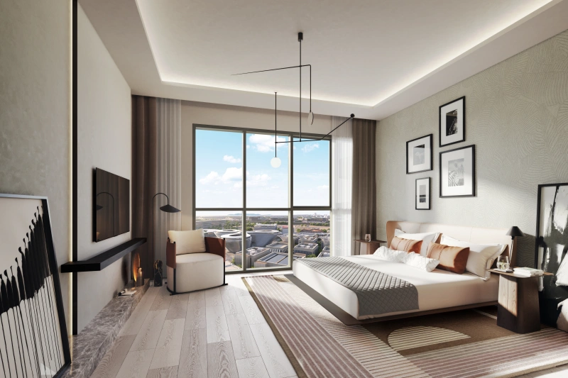 Exklusive 3-Zimmer-Wohnung mit großem Balkon und Blick auf Expo City