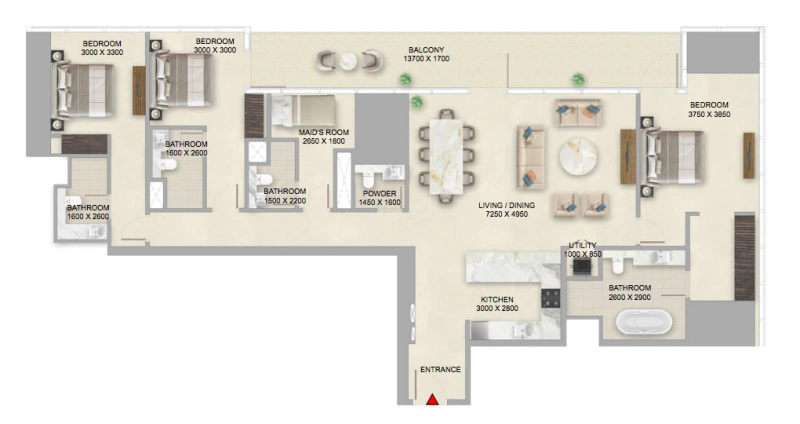 Geräumiges Apartment mit 3 Schlafzimmern in ikonischem Stadtviertel