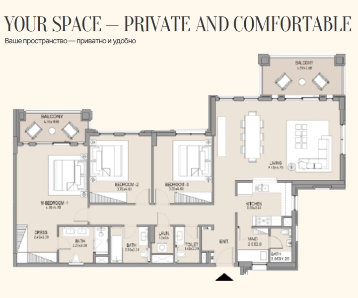Geräumige 3-Zimmer-Wohnung mit riesigem Grundriss