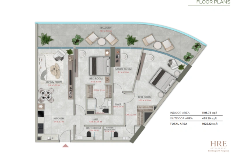 Stylish Two Bedroom Apartment with Modern Design