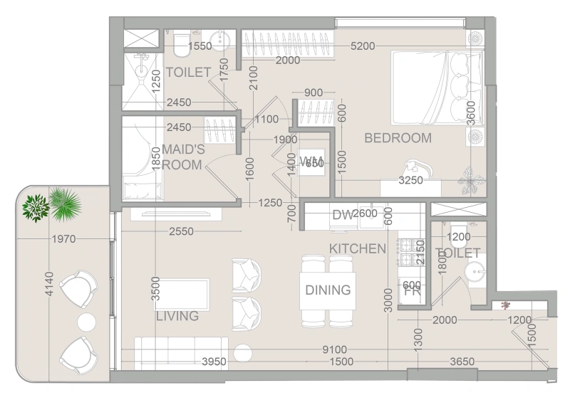 1.appartement de 5 chambres à coucher à "TETR1S TOWER"
