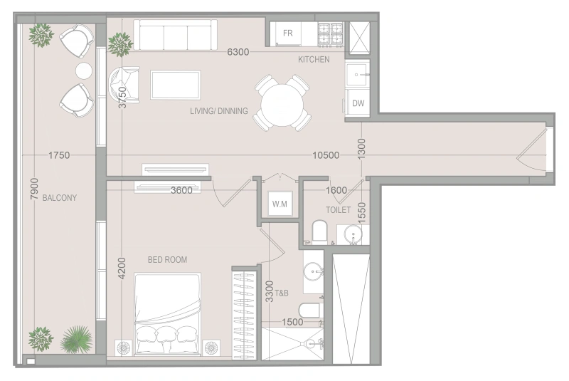 1-Bedroom Apartment in "VERDAN1A 5"