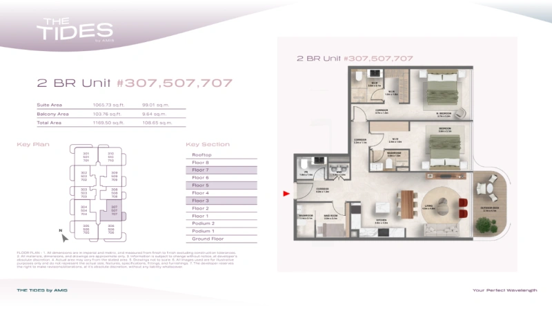 Luxuriöses Leben am Strand - 2 Schlafzimmer + Dienstmädchenzimmer Rückzug