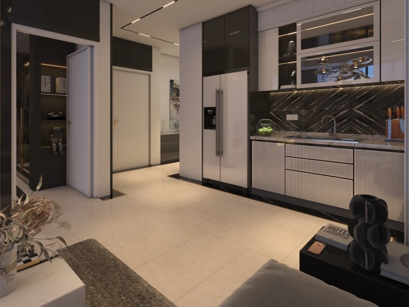 Moderne 1-Zimmer Wohnung mit Pool und bodentiefen Fenstern, ideal für Privatsphäre und Komfort!