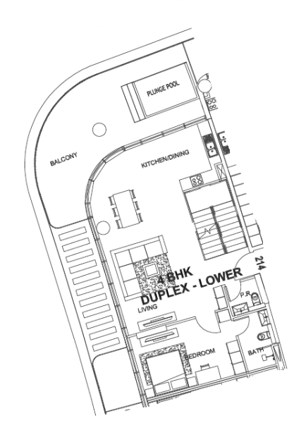 Splendido appartamento duplex con 4 camere da letto e soggiorno di lusso