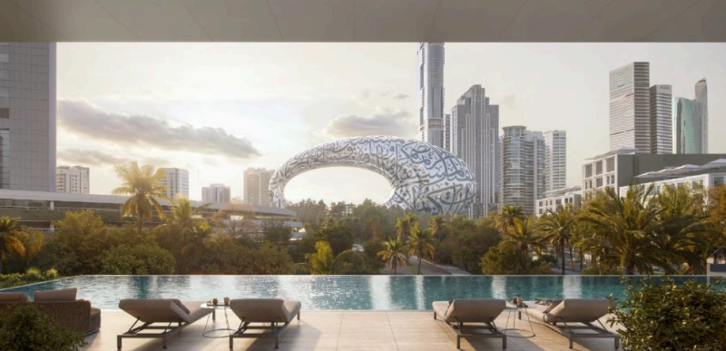 Luxuriöses 2-Zimmer Apartment mit Hausmädchenzimmer und Bad, Blick auf den Burj Khalifa