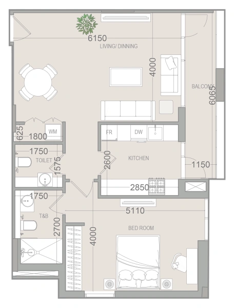 1-Bedroom Apartment in "EVERGR1N HOUSE 4"