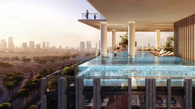 Erleben Sie exklusiven Rooftop Luxus im Dubai Land Residence Complex mit Lifestyle-Annehmlichkeiten