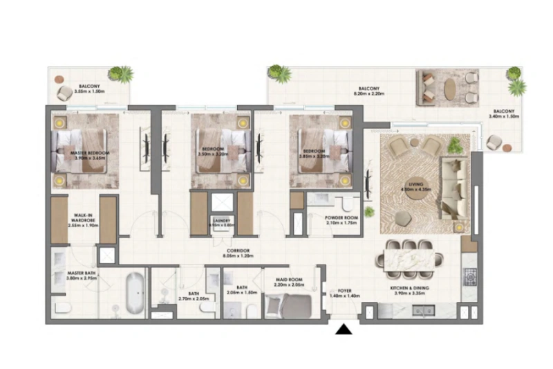 Three bedroom apartment