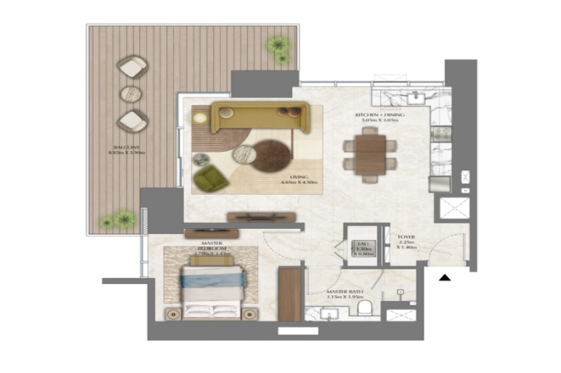 ¡Elegante apartamento de un dormitorio con un diseño moderno!