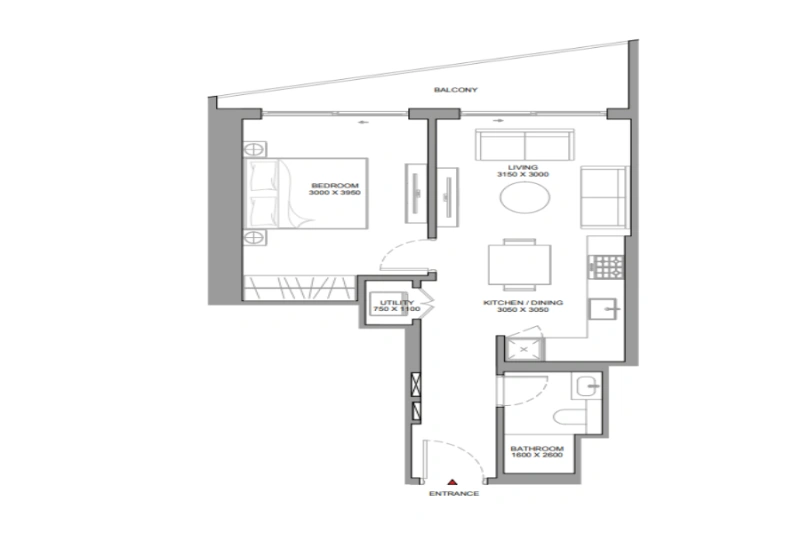 Schicke Einzimmerwohnung mit modernem Design und atemberaubendem Blick auf die Stadt!