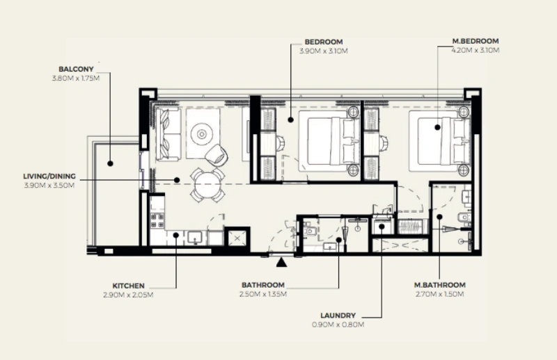 Modernes Apartment mit 2 Schlafzimmern und atemberaubender Aussicht!