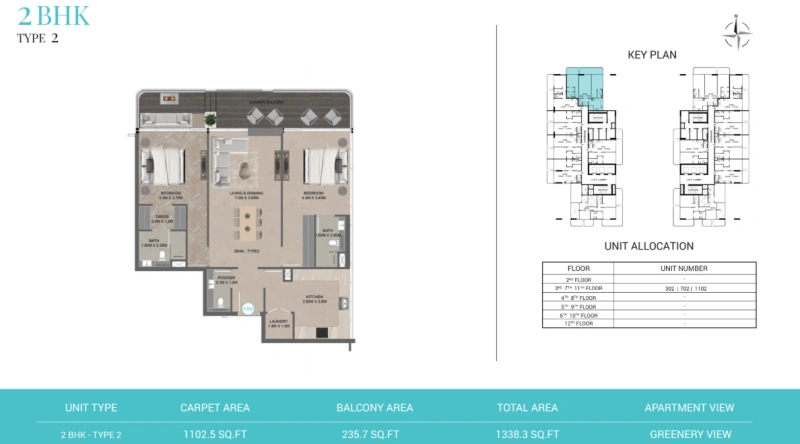 Luxuriöses 2-Zimmer-Apartment mit Gartenblick in exklusiver Lage