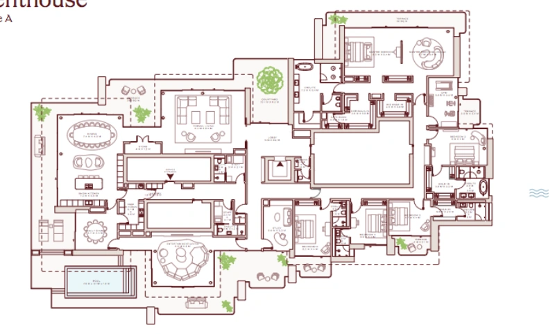 Luxuriöses 5 BHK Penthouse mit Resort-Style Living am Meer!