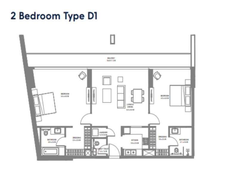 Atemberaubende Zwei-Zimmer-Wohnung mit modernem Design