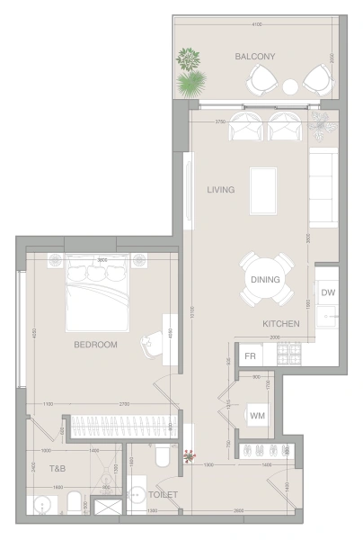 1-Bedroom Apartment in "VERDAN1A 1"
