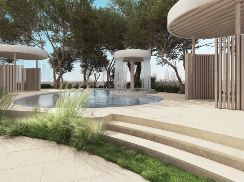 Moderne Studio Wohnung mit Blick auf skyline und Rooftop Infinity Pool!