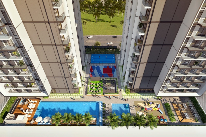 Stilvolle Ein-Zimmer-Wohnung mit Arbeitszimmer - Modernes Design hervorgehoben