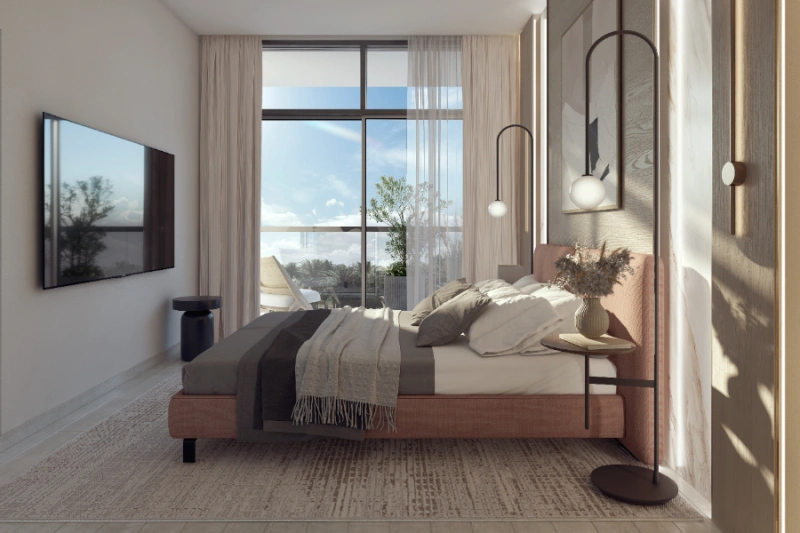 Stilvolle Ein-Zimmer-Wohnung mit Arbeitszimmer - Modernes Design hervorgehoben