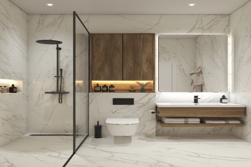 Stilvolle Ein-Zimmer-Wohnung mit Arbeitszimmer - Modernes Design hervorgehoben