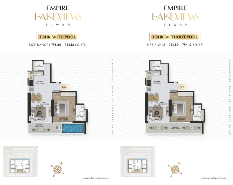 Exklusive 1-Zimmer-Wohnung mit privatem Pool und Smart-Home-System