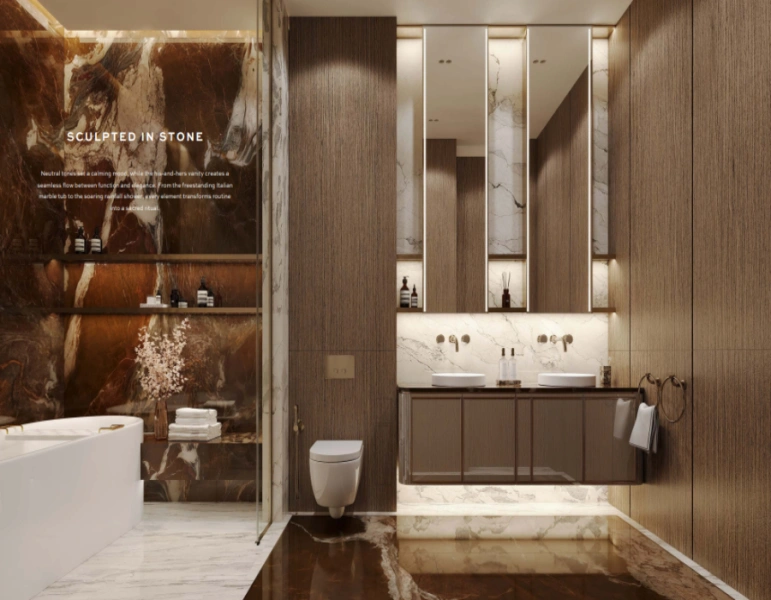 Luxuriöse Drei-Zimmer-Wohnung mit modernem Design