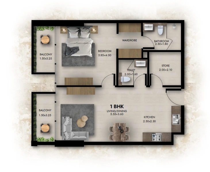 Gemütliches 1-Zimmer-Apartment mit Abstellraum und tollen Annehmlichkeiten