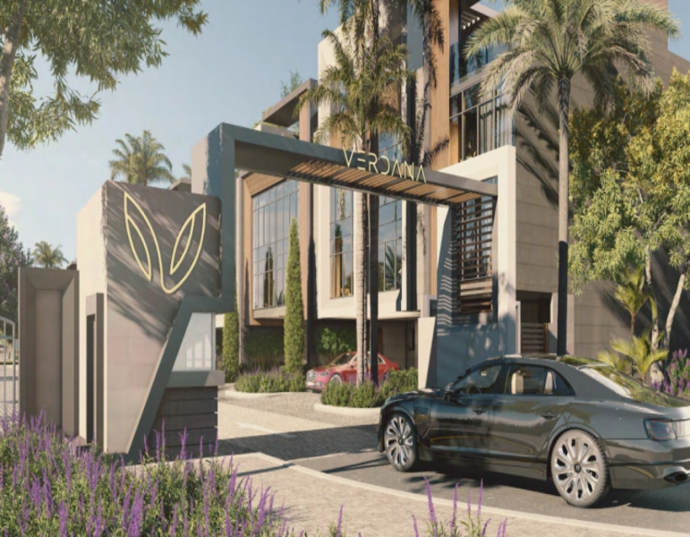 Ein Schlafzimmer mit modernem Design