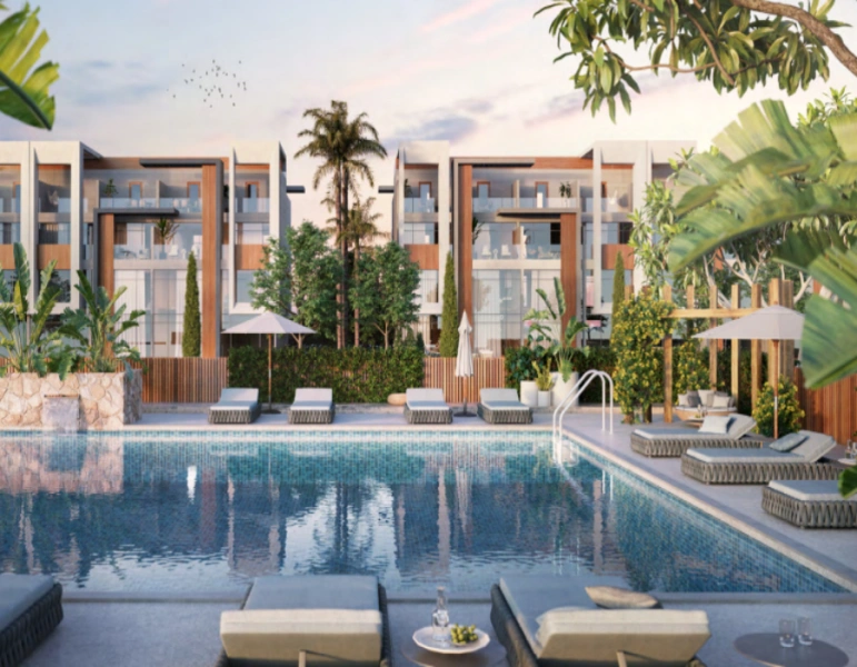 Ein Schlafzimmer mit modernem Design