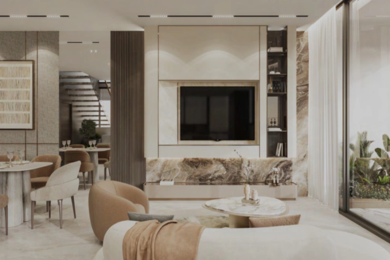 Stilvolles Drei-Schlafzimmer-Duplex mit modernem Design