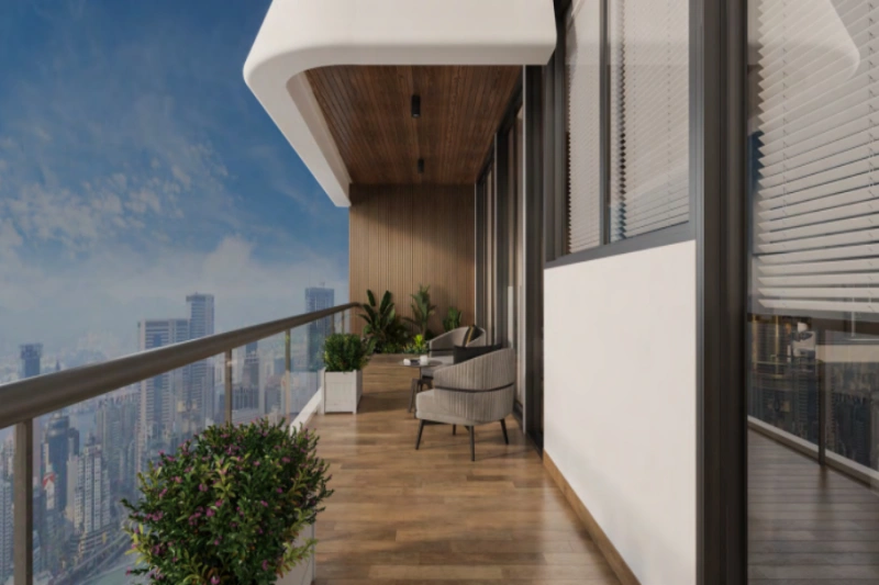 Stilvolles Drei-Schlafzimmer-Duplex mit modernem Design