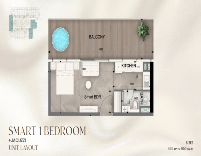 Stilvolles Studio-Apartment mit Jacuzzi Modernes Design