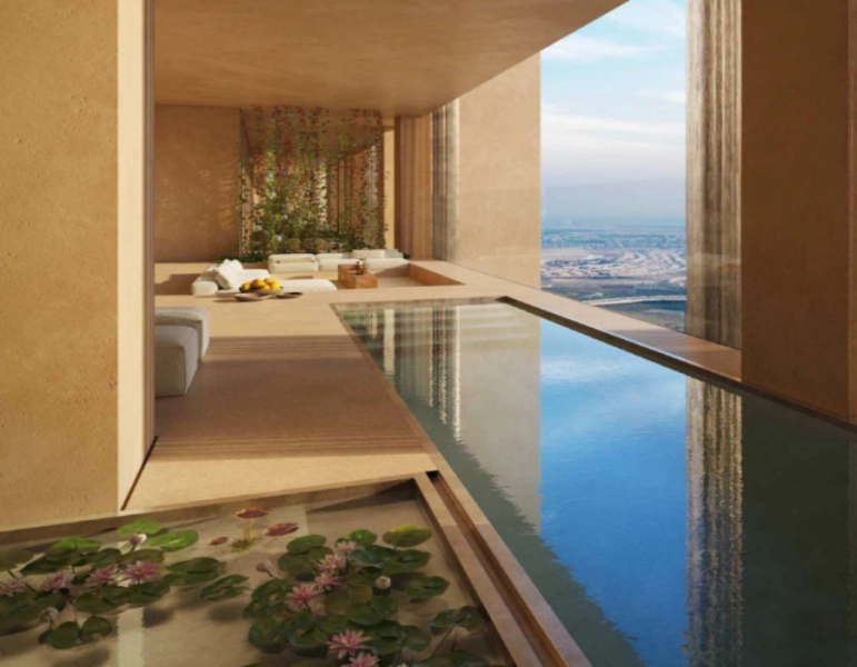 Stilvolles Duplex-Apartment mit drei Schlafzimmern und Pool - mit modernem Design