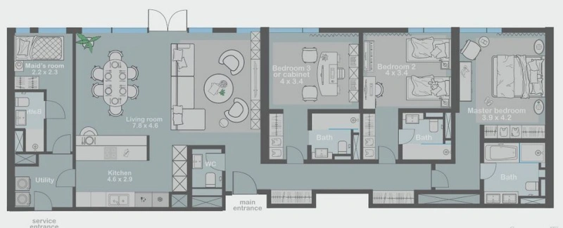 Moderne 3-Zimmer-Wohnung mit Meerblick und Blick auf den Park - Ihr neues Zuhause am Wasser!