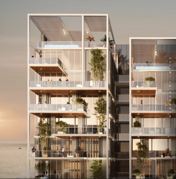 Modernes 1-Schlafzimmer-Apartment mit Arbeitszimmer auf der neuesten Insel