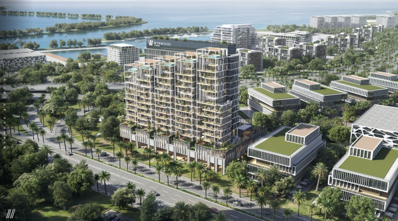 Modernes 1-Schlafzimmer-Apartment mit Arbeitszimmer auf der neuesten Insel