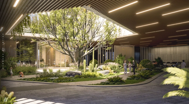 Modernes 1-Schlafzimmer-Apartment mit Arbeitszimmer auf der neuesten Insel