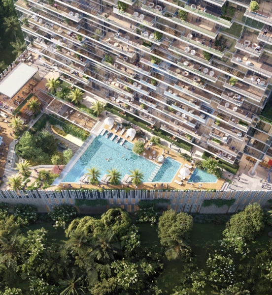 Modernes 1-Schlafzimmer-Apartment mit Arbeitszimmer auf der neuesten Insel