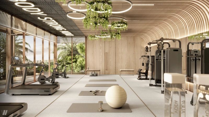 Modernes 1-Schlafzimmer-Apartment mit Arbeitszimmer auf der neuesten Insel