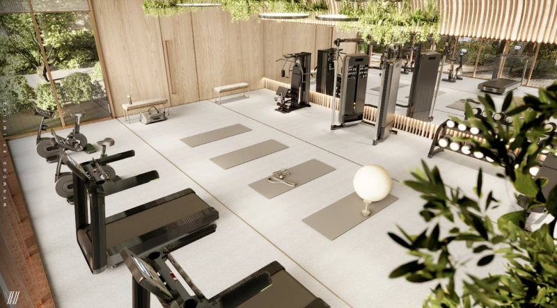 Modernes 1-Schlafzimmer-Apartment mit Arbeitszimmer auf der neuesten Insel