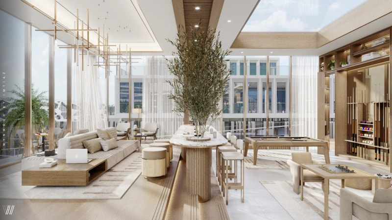 Modernes 1-Schlafzimmer-Apartment mit Arbeitszimmer auf der neuesten Insel