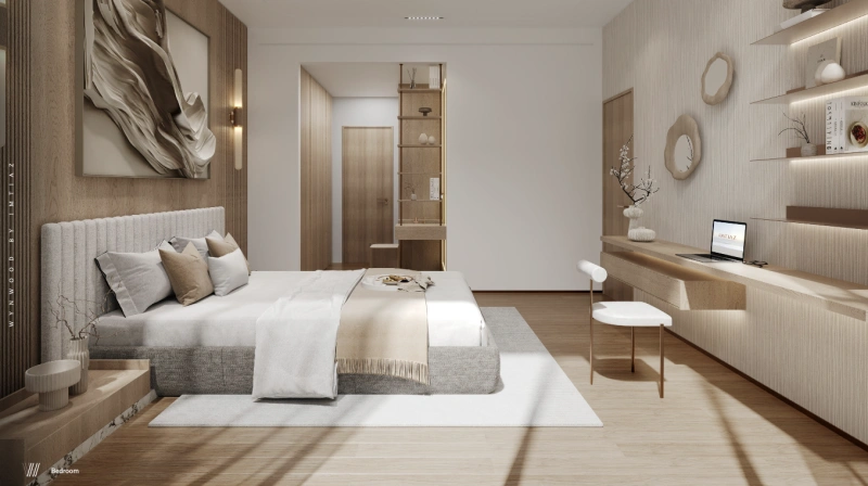 Modernes 1-Schlafzimmer-Apartment mit Arbeitszimmer auf der neuesten Insel