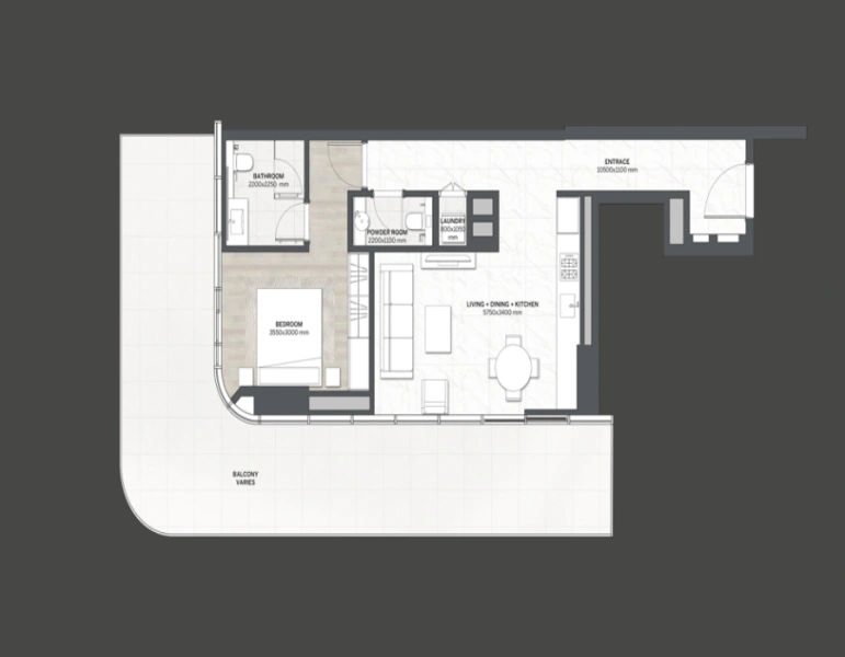 Stilvolle Zwei-Zimmer-Wohnung mit modernem Design