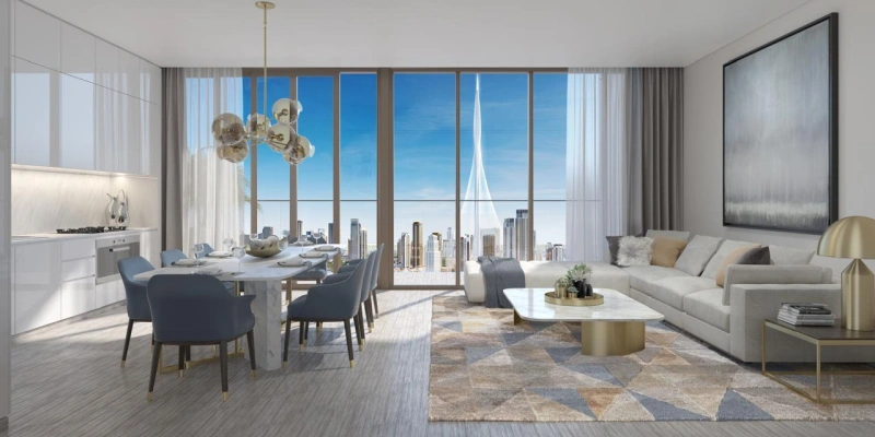 Luxuriöse 3-Zimmer-Wohnung mit Blick auf Vida Beach Resort in Palace Residence Creek Harbour