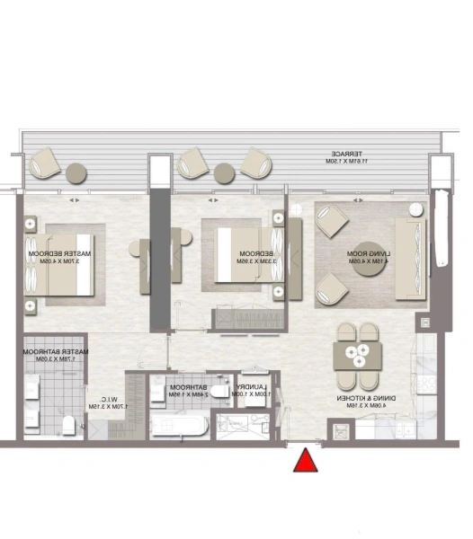 Luxuriöse 3-Zimmer-Wohnung mit Blick auf Vida Beach Resort in Palace Residence Creek Harbour