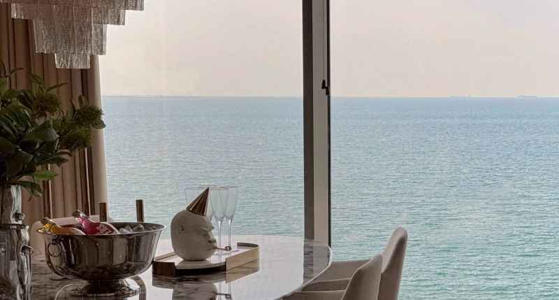 Luxuriöses Apartment mit 3 Schlafzimmern und großem Balkon mit Meerblick in Bluewaters Residences 4