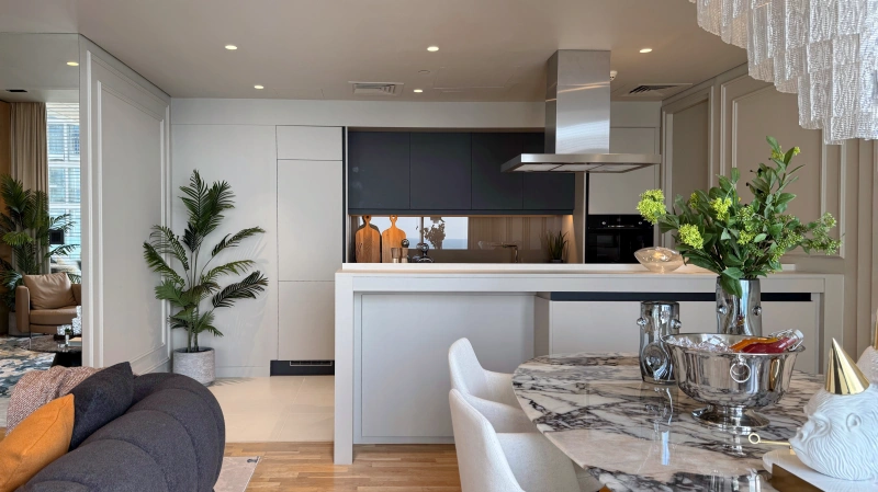 Luxuriöses Apartment mit 3 Schlafzimmern und großem Balkon mit Meerblick in Bluewaters Residences 4