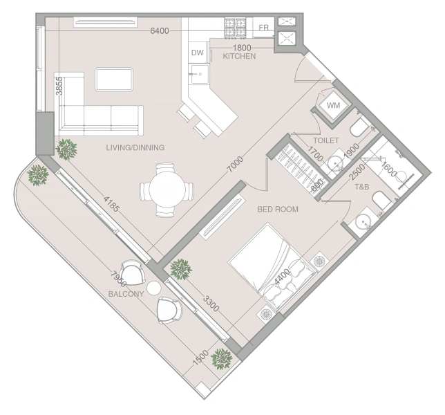 1-Bedroom Apartment in "VERDAN1A 4"