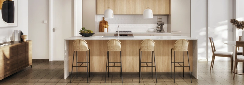 Modernes 1-Schlafzimmer-Apartment mit ausgestatteter Küche