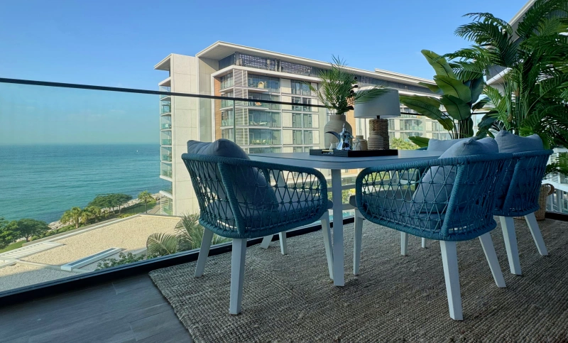 Moderne Luxuswohnung mit Meerblick und riesiger Terrasse in Bluewaters Residences 5